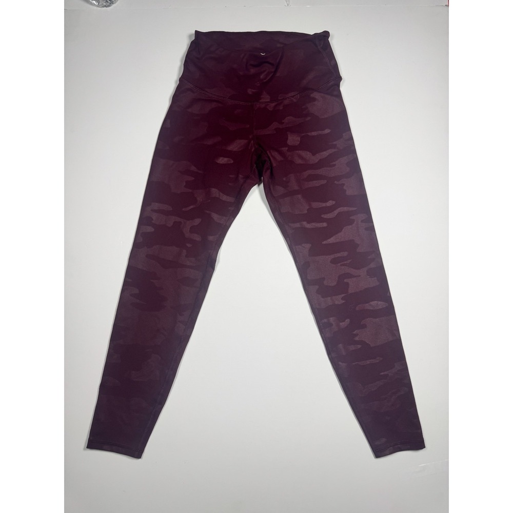 Old Navy Active Go Dry Elevate Leggings Womens Small Maroon Camouflage Workout‎